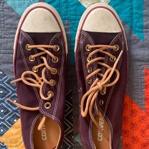 Purple Suedelike material low top Converse